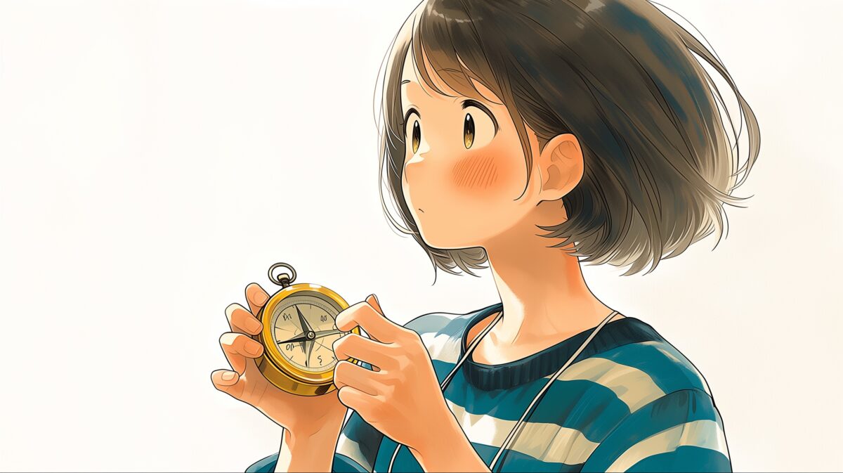 羅針盤を持った女性