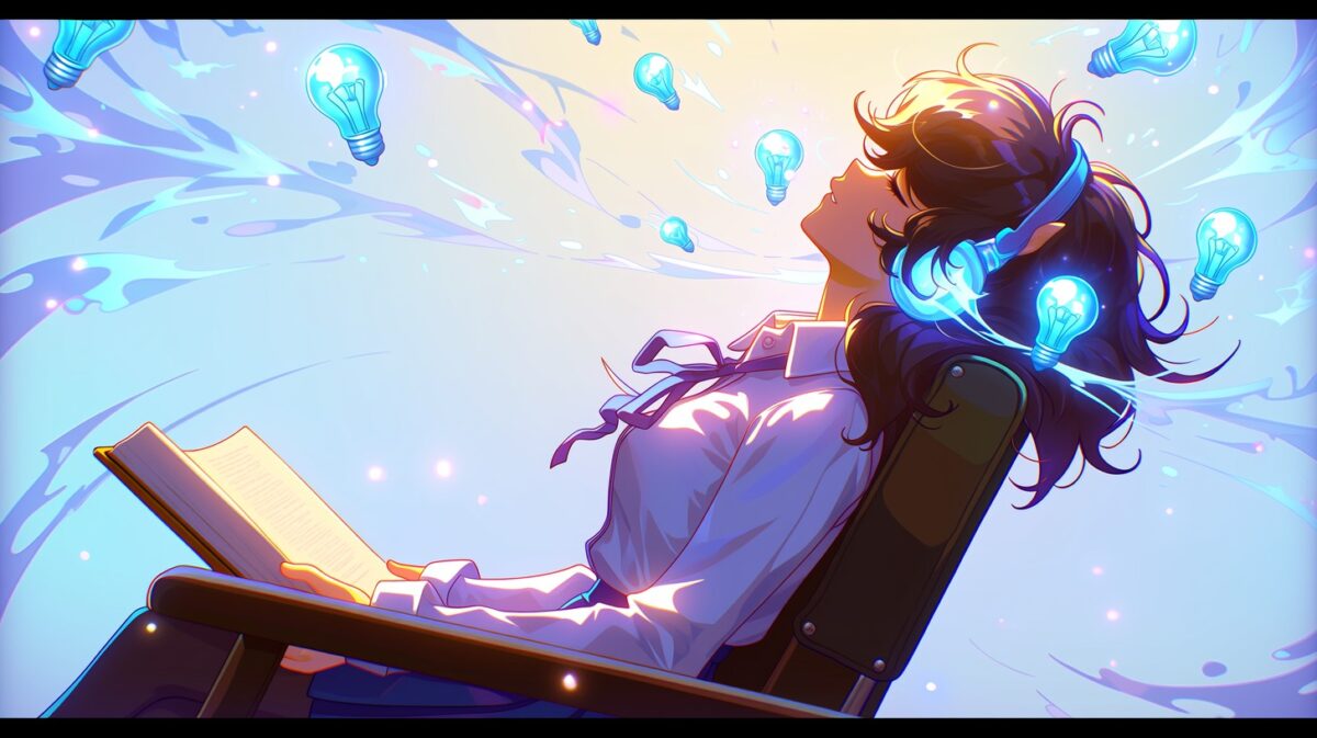 a girl listening English