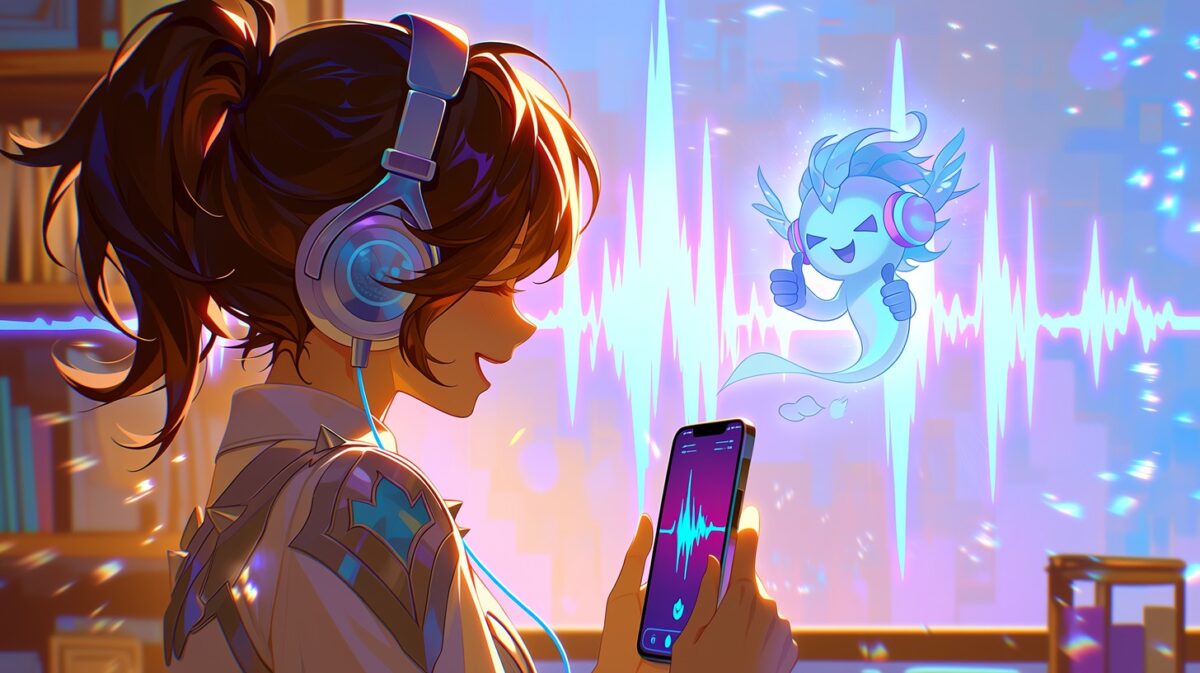 A girl talking with AI